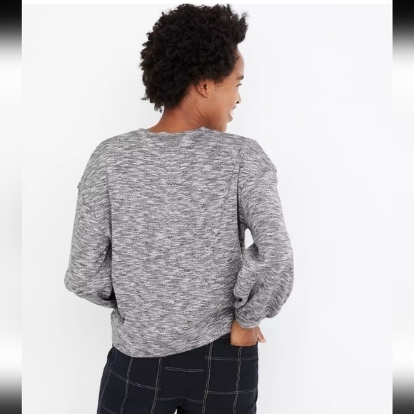MADEWELL Textured Crewneck Gray Sweatshirt, sz Small - Picture 5 of 15